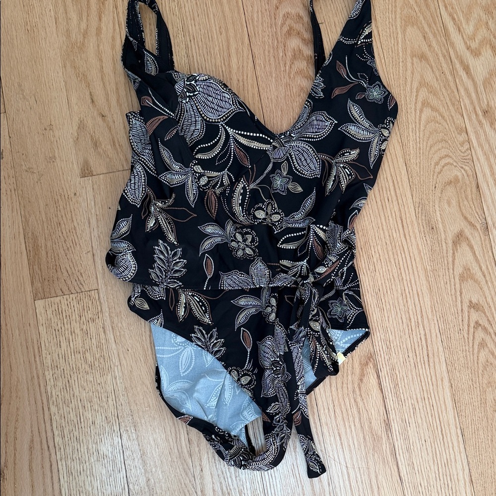 Summersalt Black and Gold Floral One Piece Swimsuit